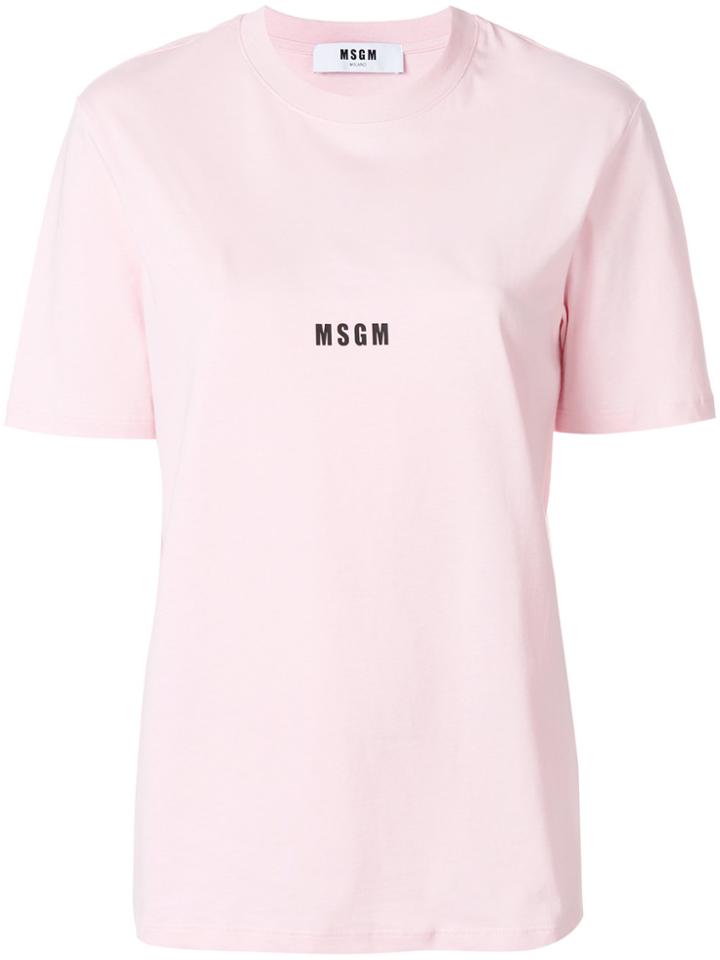 Msgm Mini Logo Printed T-shirt - Pink & Purple