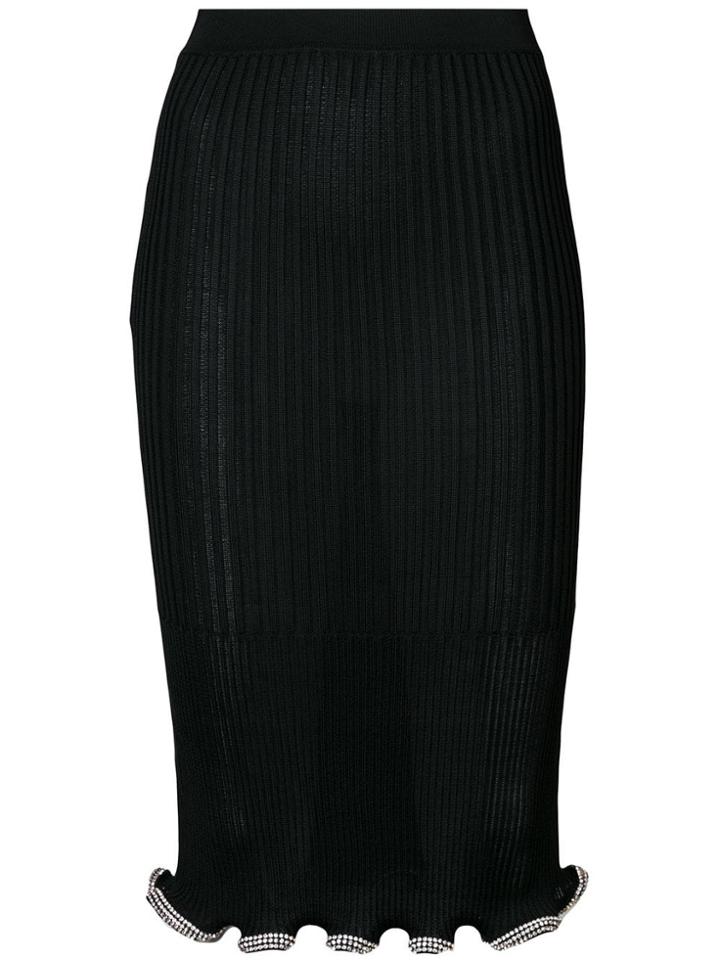 Alexander Wang Ribbed Midi Skirt - Black