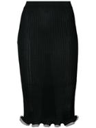 Alexander Wang Ribbed Midi Skirt - Black