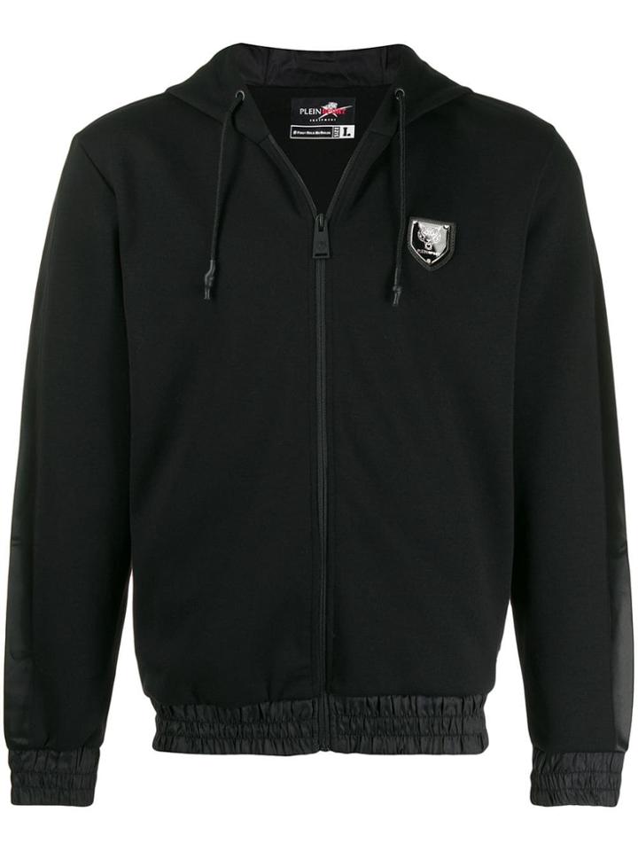 Plein Sport Logo Drawstring Hoodie - Black