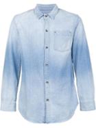 Robert Geller 5 Year Fade Denim Shirt, Men's, Size: 46, Blue, Cotton