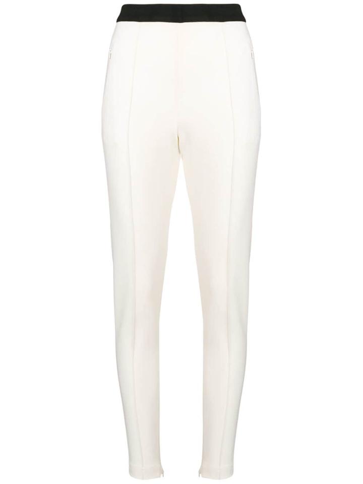 Ermanno Scervino Stretch Zipper Trim Leggings - White