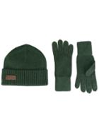Dsquared2 Ribbed Hat And Gloves Set, Men's, Green, Polyamide/viscose/cashmere/wool