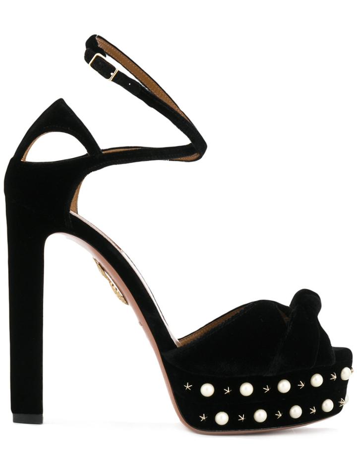 Aquazzura Harlow Platform Sandals - Black