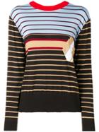 Marni Stitched Patch Striped Sweatshirt - Multicolour