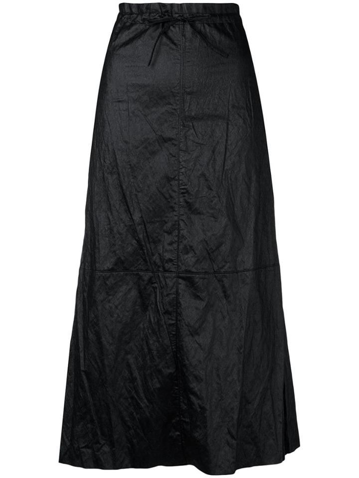 Mm6 Maison Margiela Crinkle Effect Full Skirt - Black