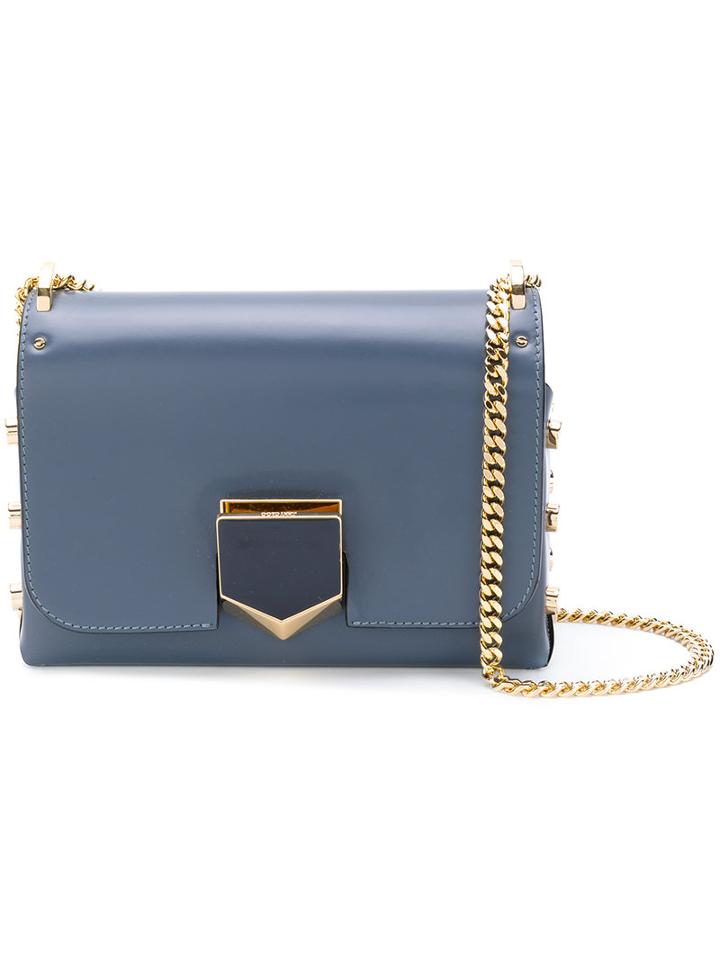 Jimmy Choo - Lockett Gold Stud Handbag - Women - Calf Leather - One Size, Blue, Calf Leather