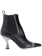 Fendi Pointed Toe Hybrid Boots - Black