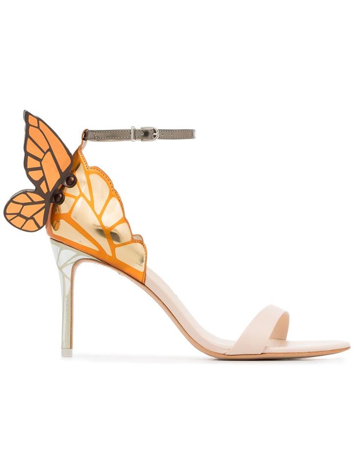 Sophia Webster Nude And Orange Chiara 85 Leather Sandals - Nude &