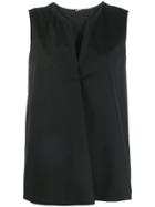 Jil Sander Navy Dotted Trim Top - Black