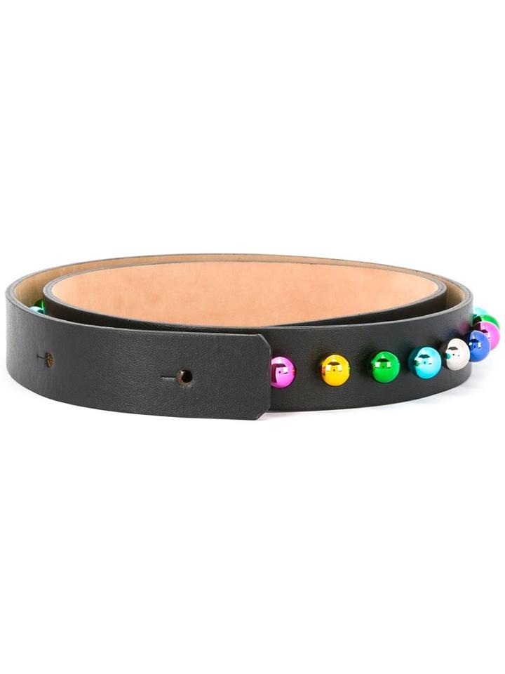 Dsquared2 Disco Ball Waist Belt, Women's, Size: 90, Black, Calf Leather
