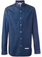 Dnl 'usad' Shirt, Men's, Size: 43, Blue, Cotton/polyamide