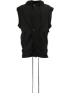 Di Liborio Sleeveless Buttoned Hoodie - Black