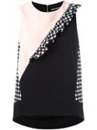 Marco Bologna - Gingham Trim Top - Women - Polyester/spandex/elastane - 44, Women's, Black, Polyester/spandex/elastane