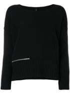 Pierantoniogaspari Zip Detail Oversized Sweater - Black