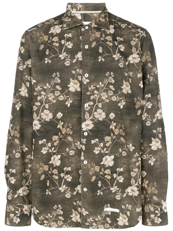 Tintoria Mattei Floral Long-sleeve Shirt - Brown