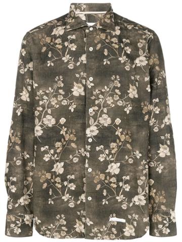 Tintoria Mattei Floral Long-sleeve Shirt - Brown