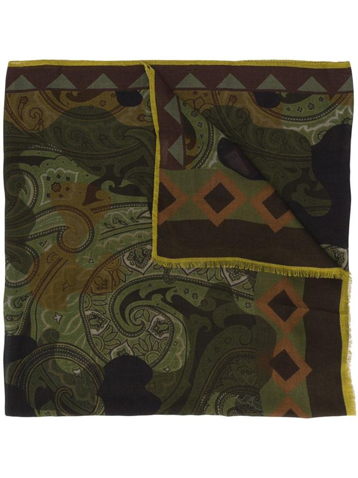 Etro Long Printed Scarf - Green