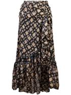 Ulla Johnson Printed Asymmetric Midi Skirt - Blue