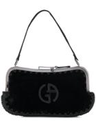 Giorgio Armani Vintage Crochet-trimmed Handbag - Black