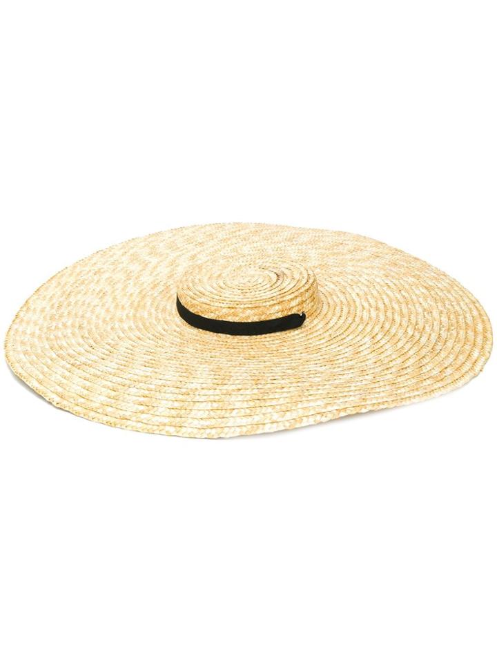 Jacquemus Wide-brim Boater's Hat - Neutrals