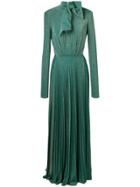 Elisabetta Franchi Sparkled Pleated Gown - Green