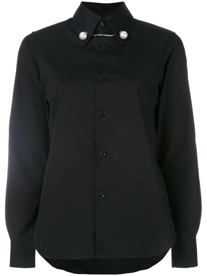 Comme Des Garçons Noir Kei Ninomiya - Collar-detail Shirt - Women - Cotton - S, Black, Cotton