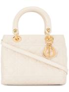 Christian Dior Vintage Lady Dior Cannage 2way Hand Bag - White