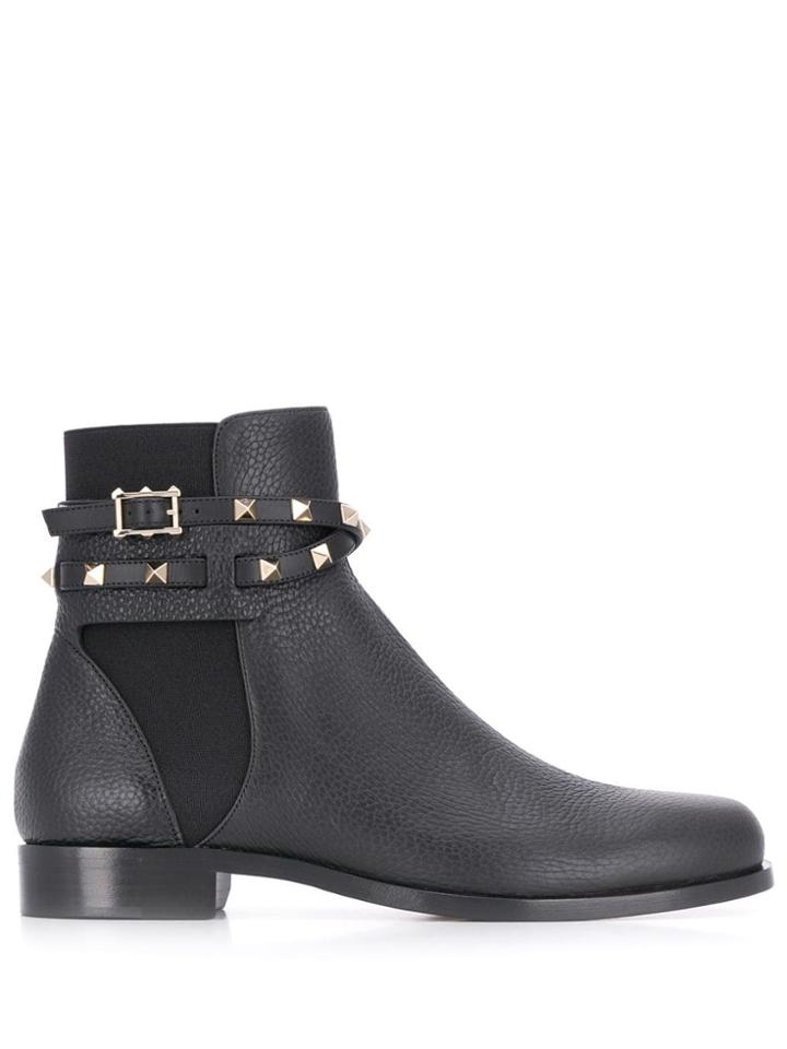 Valentino Valentino Garavani Rockstud Buckle Boots - Black