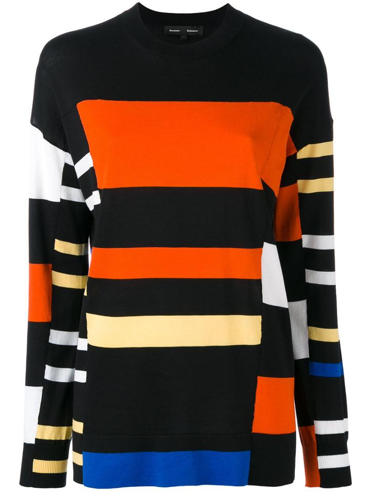 Proenza Schouler - Stripe Panel Jumper - Women - Silk/cotton/polyester - M, Silk/cotton/polyester