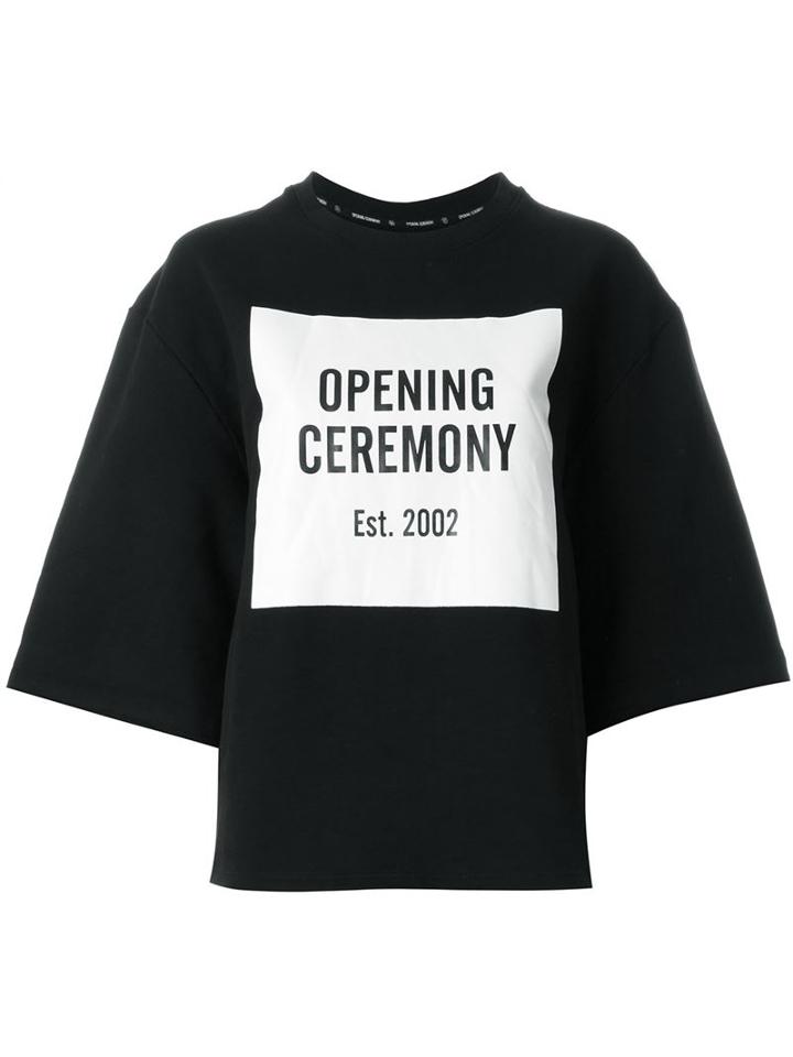 Opening Ceremony Logo Print Sweatshirt, Women's, Size: Small, Black, Cotton/spandex/elastane