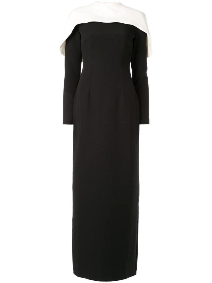 Safiyaa London Kalika Cape Shoulder Gown - Black