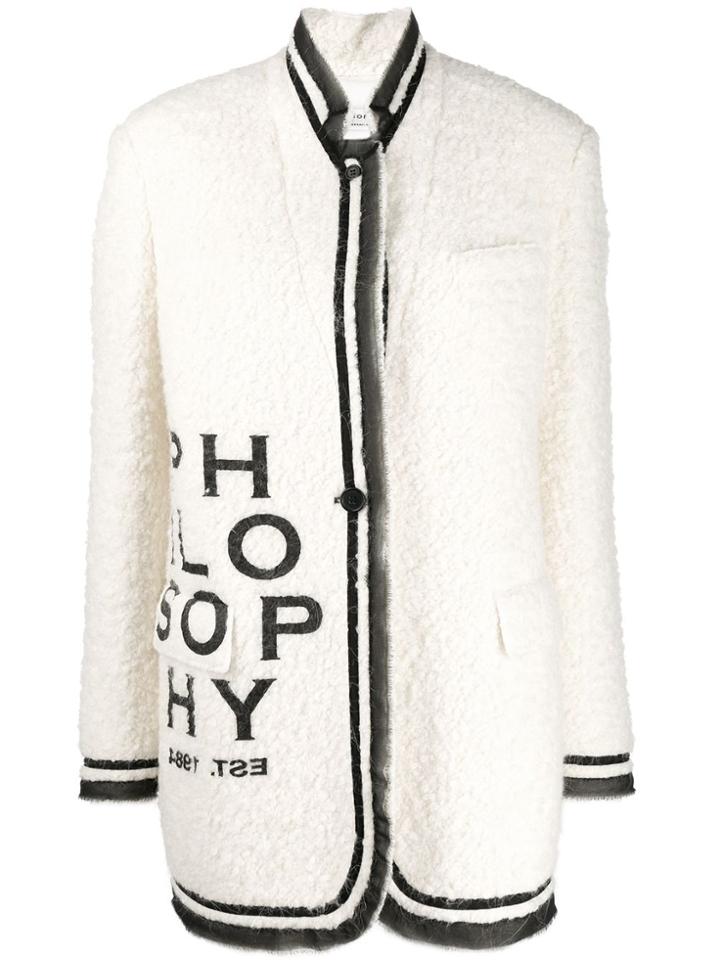 Philosophy Di Lorenzo Serafini Logo Print Coat - White