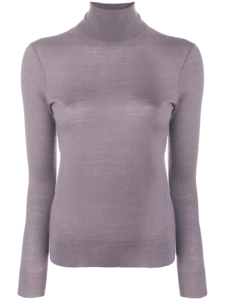 N.peal Superfine Roll Neck Jumper - Pink & Purple