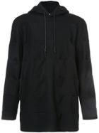 Private Stock Pin Tuck Panelled Hoodie - Black