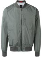 Fay Zipped Bomber Jacket, Men's, Size: Small, Green, Cotton/polyamide/polyester