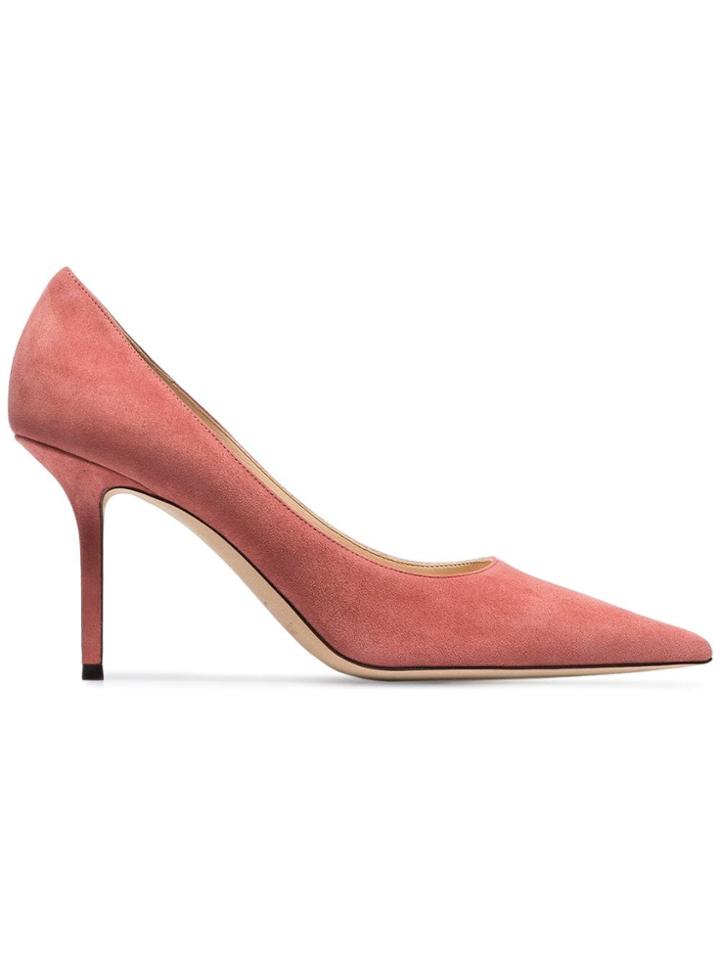 Jimmy Choo Dusty Pink Love 85 Suede Pumps