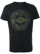 Diesel Front Print T-shirt, Men's, Size: Small, Black, Cotton