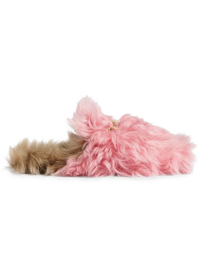 Gucci Pink Merino Wool Princetown Mules - Pink & Purple