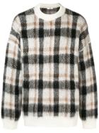 Cmmn Swdn Relaxed Fit Sweater In Soft Hairy Alpaca W Pattern - Brown