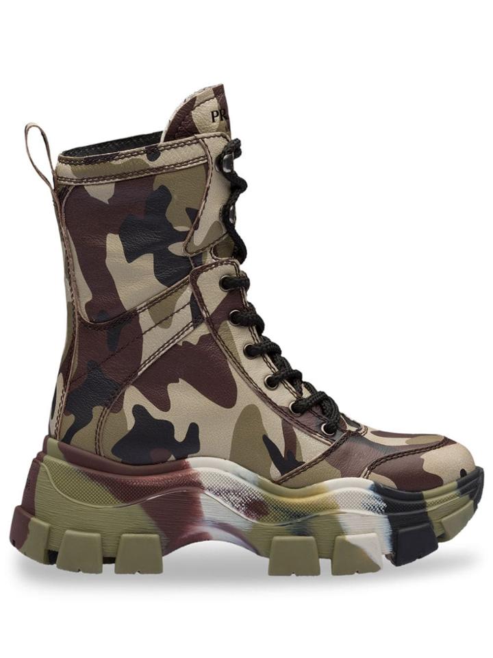 Prada Block High-top Sneakers - Green