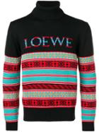 Loewe Striped Jacquard Logo Sweater - Black