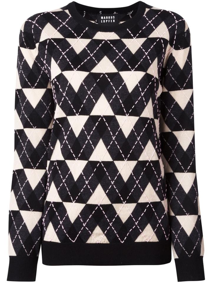 Markus Lupfer 'argyle' Jumper - Black