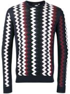 Prada Zig-zag Print Sweater - Blue