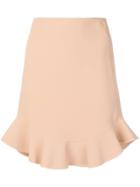 David Koma Fluted Hem Skirt - Nude & Neutrals