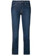 Mother Frayed Hem Cropped Jeans - Blue