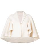 Delpozo Cropped Cape Jacket - White