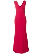 Marc Ellis Long V-neck Gown - Red