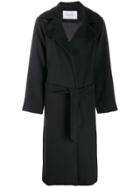 Max Mara Wrap-style Belted Coat - Black