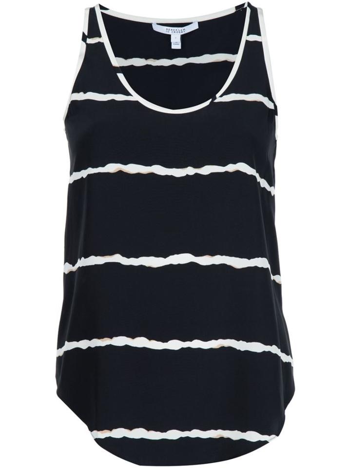 Derek Lam 10 Crosby Striped Tank Top, Women's, Size: 12, Black, Silk